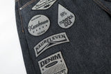 DAXUEN dark indigo wide-leg patchwork embroidered denim jeans