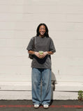 DAXUEN Oversized patchwork t-shirt with relaxed fit — model photo