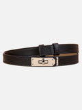 Pebbled Leather Belt with Twist-Lock Buckle