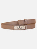 Pebbled Leather Belt with Twist-Lock Buckle