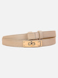 Pebbled Leather Belt with Twist-Lock Buckle