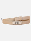 Pebbled Leather Belt with Twist-Lock Buckle