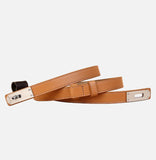 DAXUEN pebbled leather belt with twist-lock buckle
