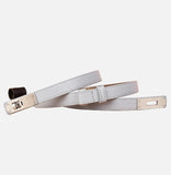 DAXUEN pebbled leather belt with twist-lock buckle
