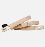DAXUEN pebbled leather belt with twist-lock buckle