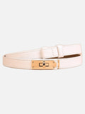 Pebbled Leather Belt with Twist-Lock Buckle