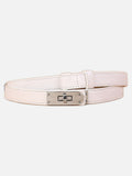 Pebbled Leather Belt with Twist-Lock Buckle