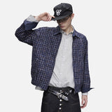 DAXUEN pink and blue plaid bomber jacket