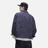 DAXUEN pink and blue plaid bomber jacket