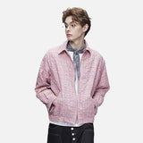 DAXUEN pink and blue plaid bomber jacket