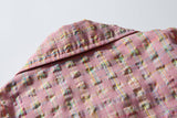 DAXUEN pink and blue plaid bomber jacket