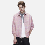 DAXUEN pink and blue plaid bomber jacket