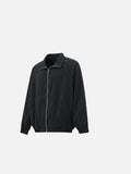 DAXUEN Pinstripe bomber jacket with stand-up collar