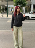 DAXUEN Pinstripe bomber jacket with stand-up collar
