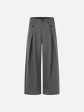 DAXUEN black pinstriped wide-leg trousers