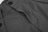 DAXUEN black and dark gray pinstriped wide-leg pants