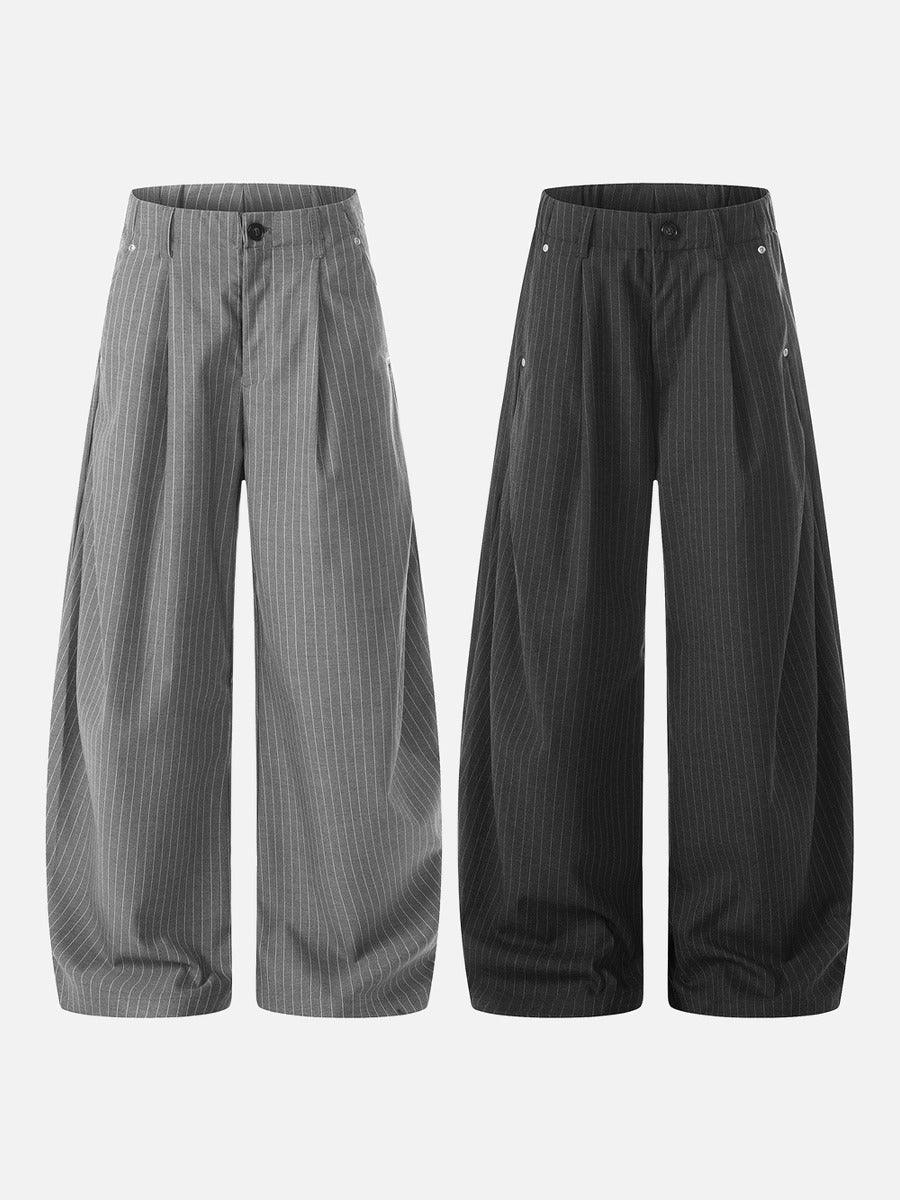 DAXUEN High-waisted wide-leg pinstriped trousers