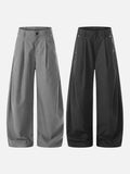DAXUEN High-waisted wide-leg pinstriped trousers