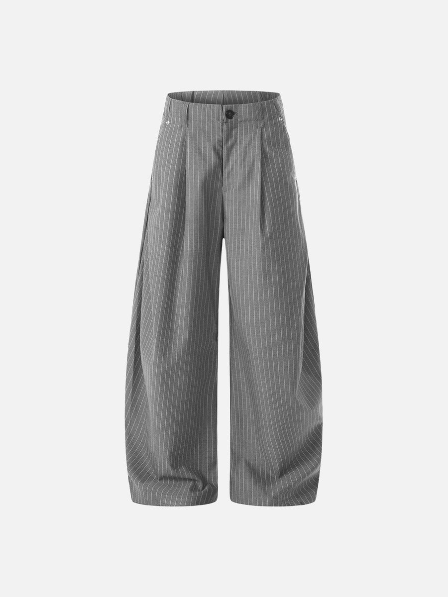 DAXUEN High-waisted wide-leg pinstriped trousers