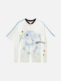 DAXUEN white oversized pixelated anime character tee