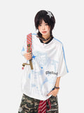 DAXUEN white oversized pixelated anime character tee