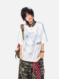 DAXUEN white oversized pixelated anime character tee