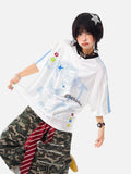 DAXUEN white oversized pixelated anime character tee