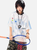 DAXUEN white oversized pixelated anime character tee