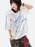DAXUEN white oversized pixelated anime character tee