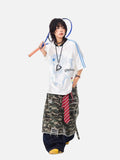 DAXUEN white oversized pixelated anime character tee