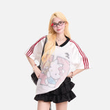 DAXUEN Retro Graphic Mesh Football Shirt