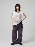 DAXUEN Retro Graphic Mesh Football Shirt