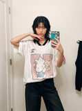 DAXUEN Retro Graphic Mesh Football Shirt