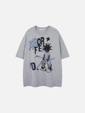 DAXUEN Oversized short-sleeved T-shirt with pixelated graphic