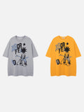 DAXUEN Oversized short-sleeved T-shirt with pixelated graphic