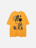 DAXUEN Oversized short-sleeved T-shirt with pixelated graphic