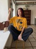 DAXUEN Oversized short-sleeved T-shirt with pixelated graphic — model photo