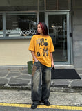 DAXUEN Oversized short-sleeved T-shirt with pixelated graphic — model photo