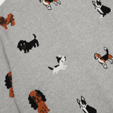 DAXUEN light grey pixelated dog graphic cardigan