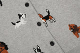 DAXUEN light grey pixelated dog graphic cardigan