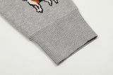 DAXUEN light grey pixelated dog graphic cardigan