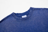 DAXUEN washed blue oversized pixelated face graphic t-shirt