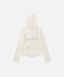 DAXUEN Cropped hooded long-sleeve top with pixelated graphics