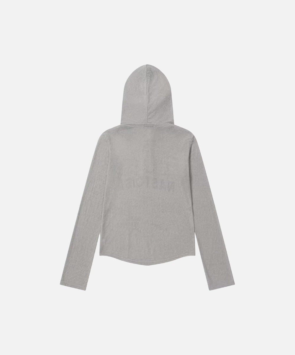 DAXUEN Cropped hooded long-sleeve top with pixelated graphics