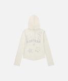 DAXUEN Cropped hooded long-sleeve top with pixelated graphics