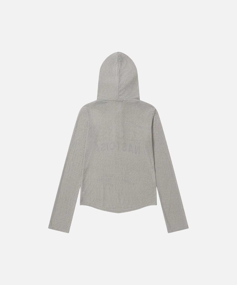 DAXUEN Cropped hooded long-sleeve top with pixelated graphics