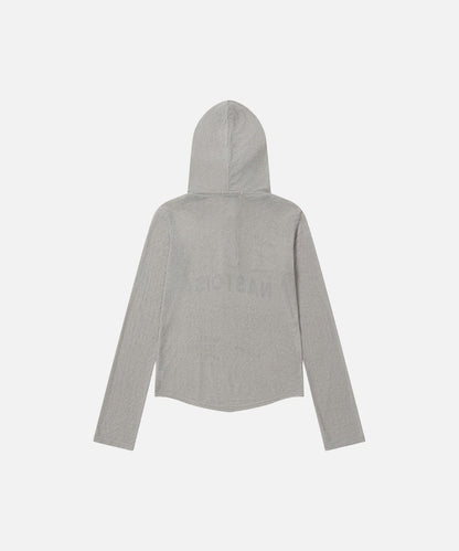 DAXUEN Cropped hooded long-sleeve top with pixelated graphics