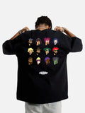 DAXUEN black pixelated portraits back graphic tee