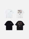 DAXUEN black pixelated portraits back graphic tee