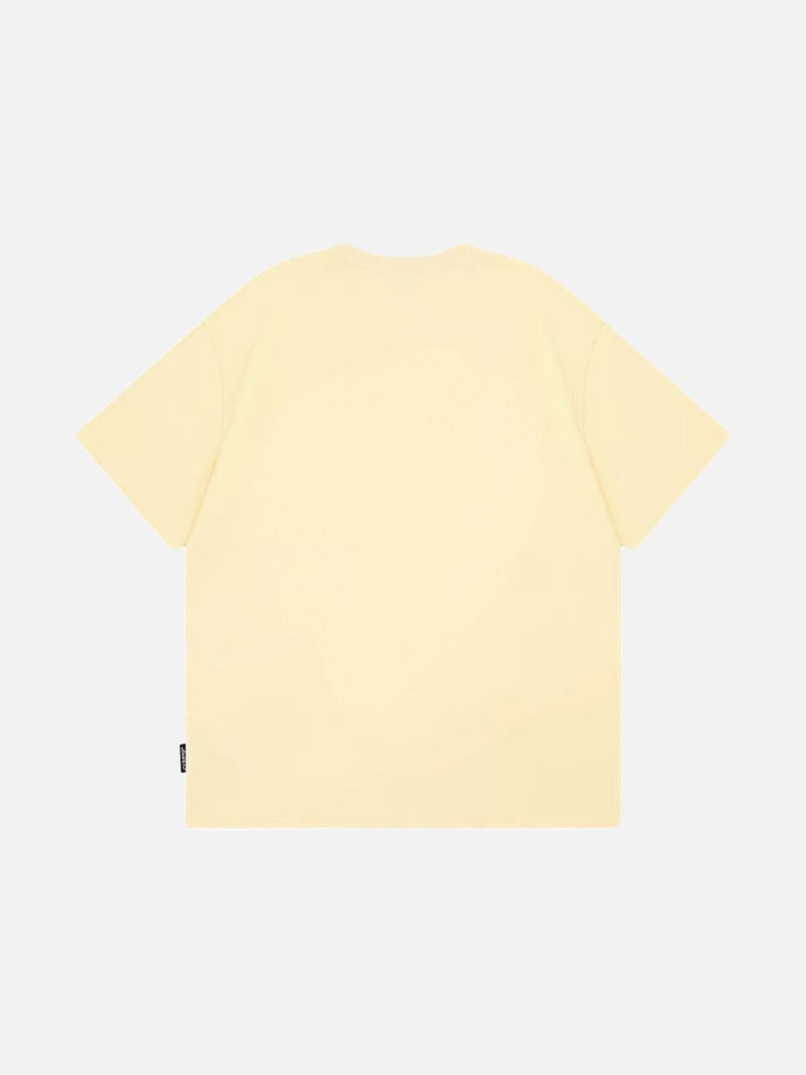 DAXUEN Loose-fitting plaid apple embroidered T-shirt